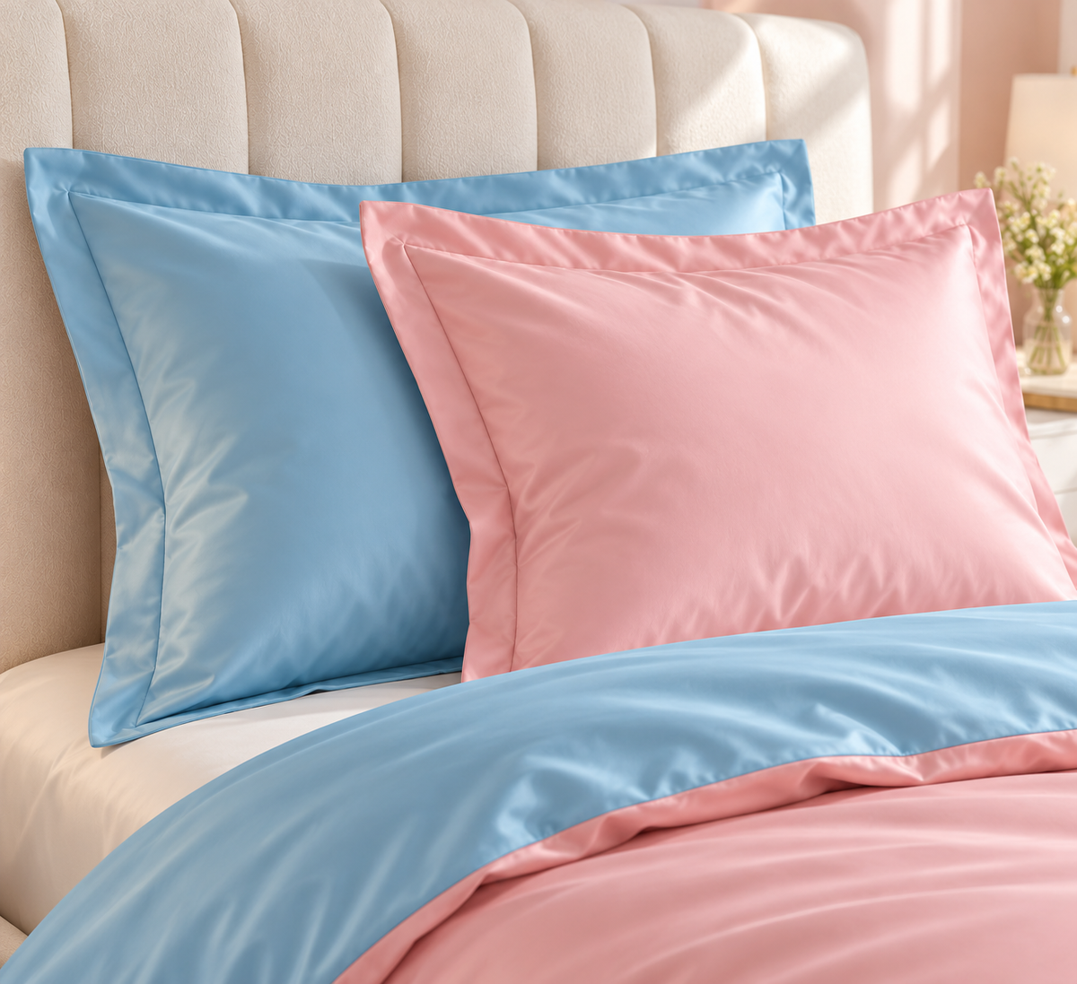 Bedding Set Twist Peach 100% mercerized cotton satin 300 TC easy iron