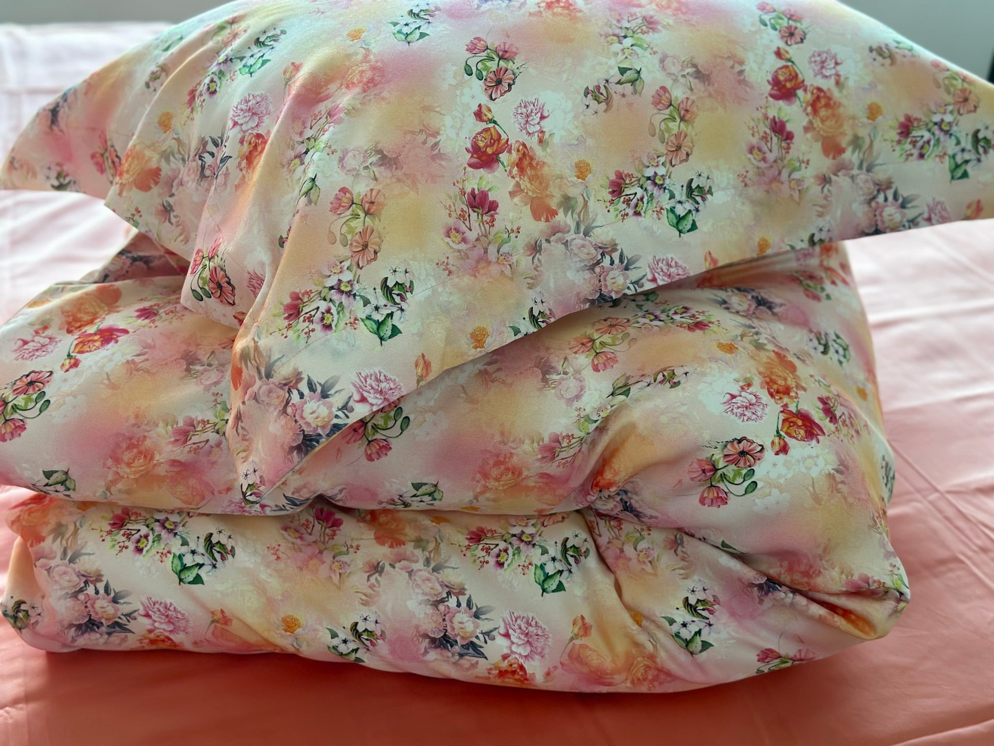 Bettwäsche Set Monet Peach 100% Lyocell Satin 250 TC