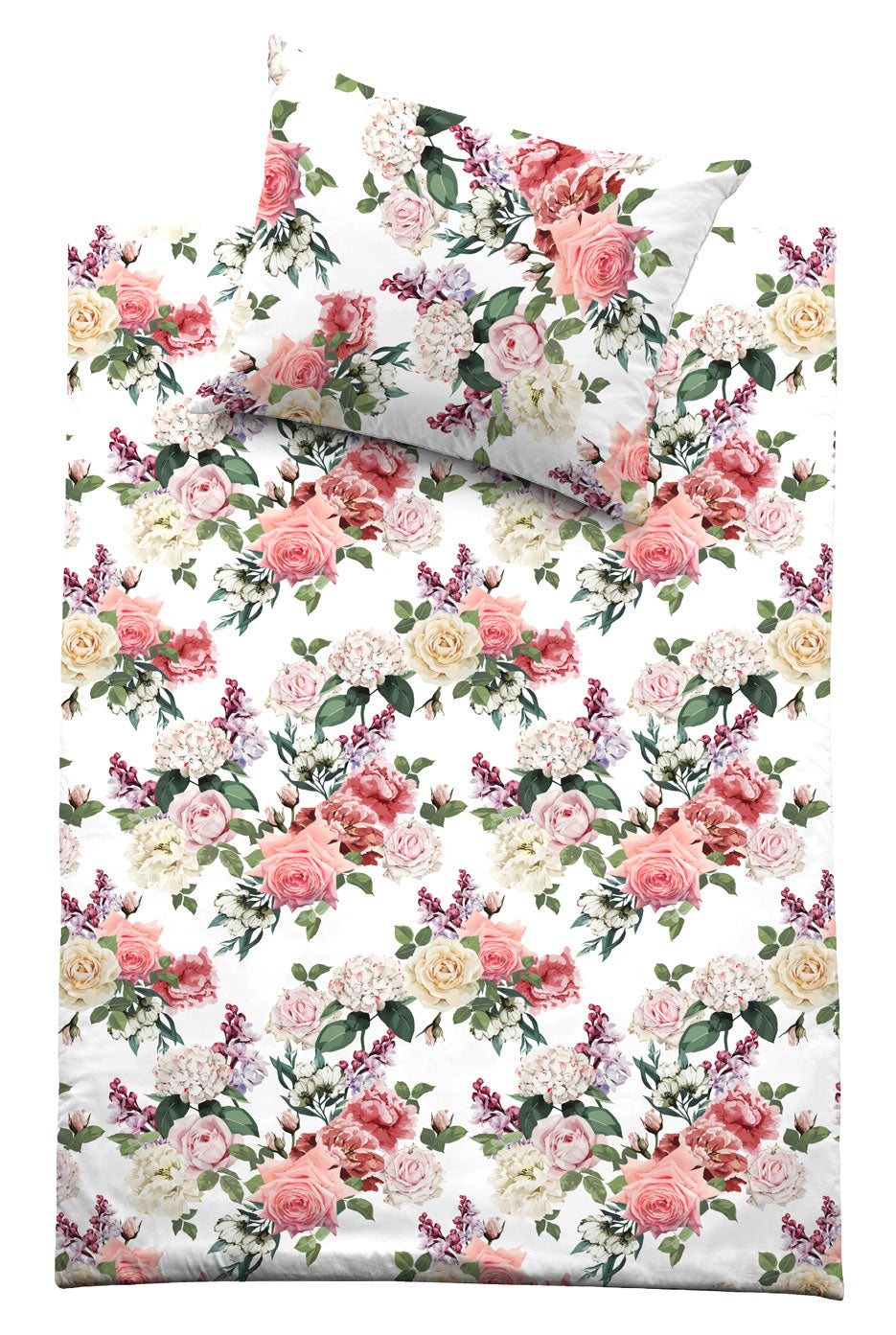 Meterware – 100 % Baumwolle Satin, floral (300 TC)