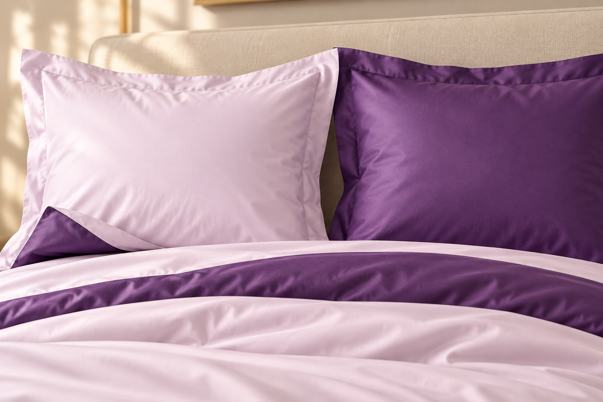 NEU! Bettwäsche Set Twist Purple/Lavendel 100% mercerisierte Baumwolle Satin 300 TC