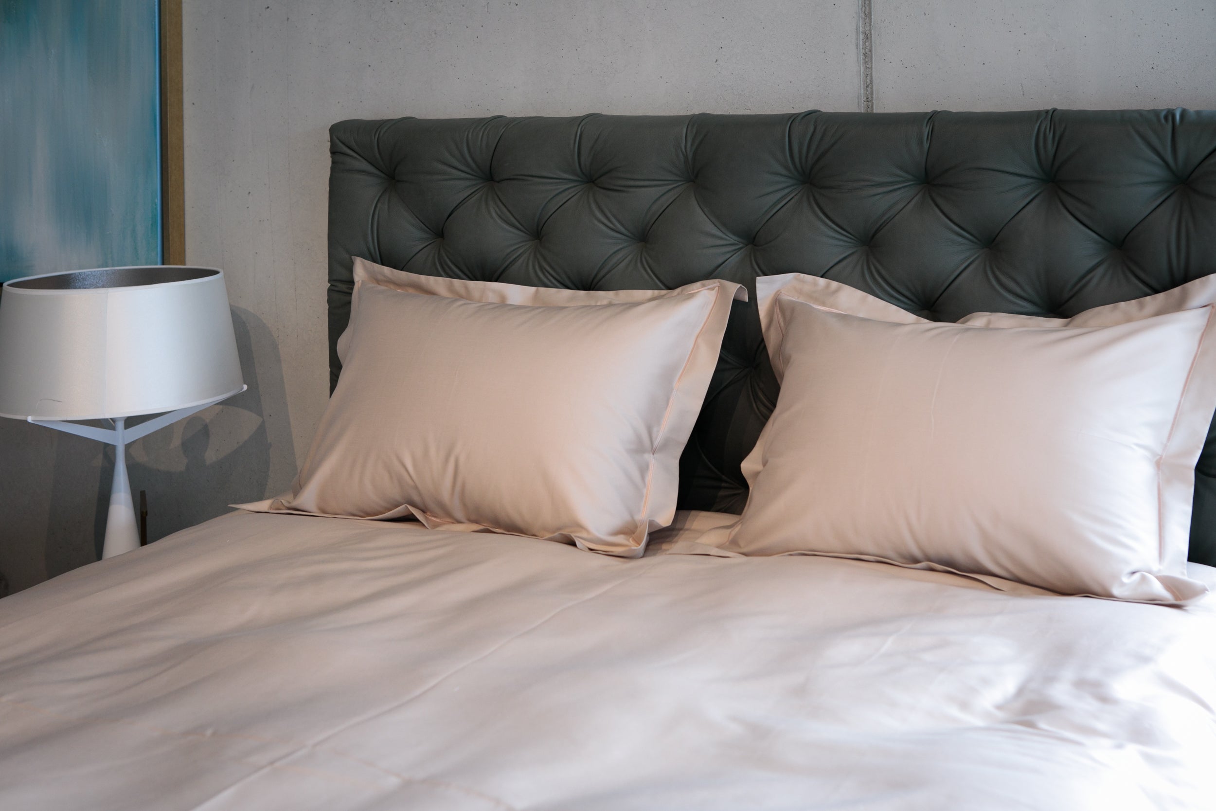 Kissenbezüge Uni Farbe mit Ziernaht 100% mercerisierte Baumwolle Satin 300 TC bügelleicht