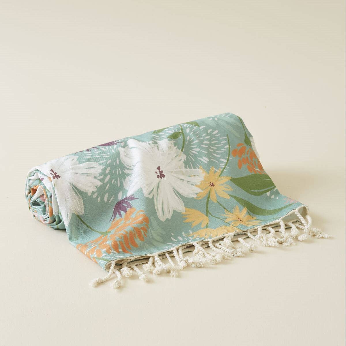 Fouta „Bouquet de Joies“ mit floralem Muster