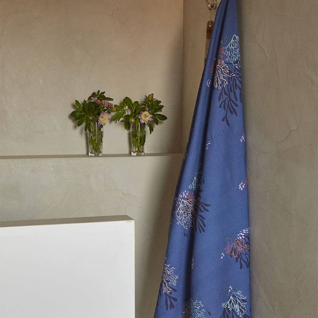 Fouta Océan – Blaue Baumwoll-Fouta mit Meeresmotiv