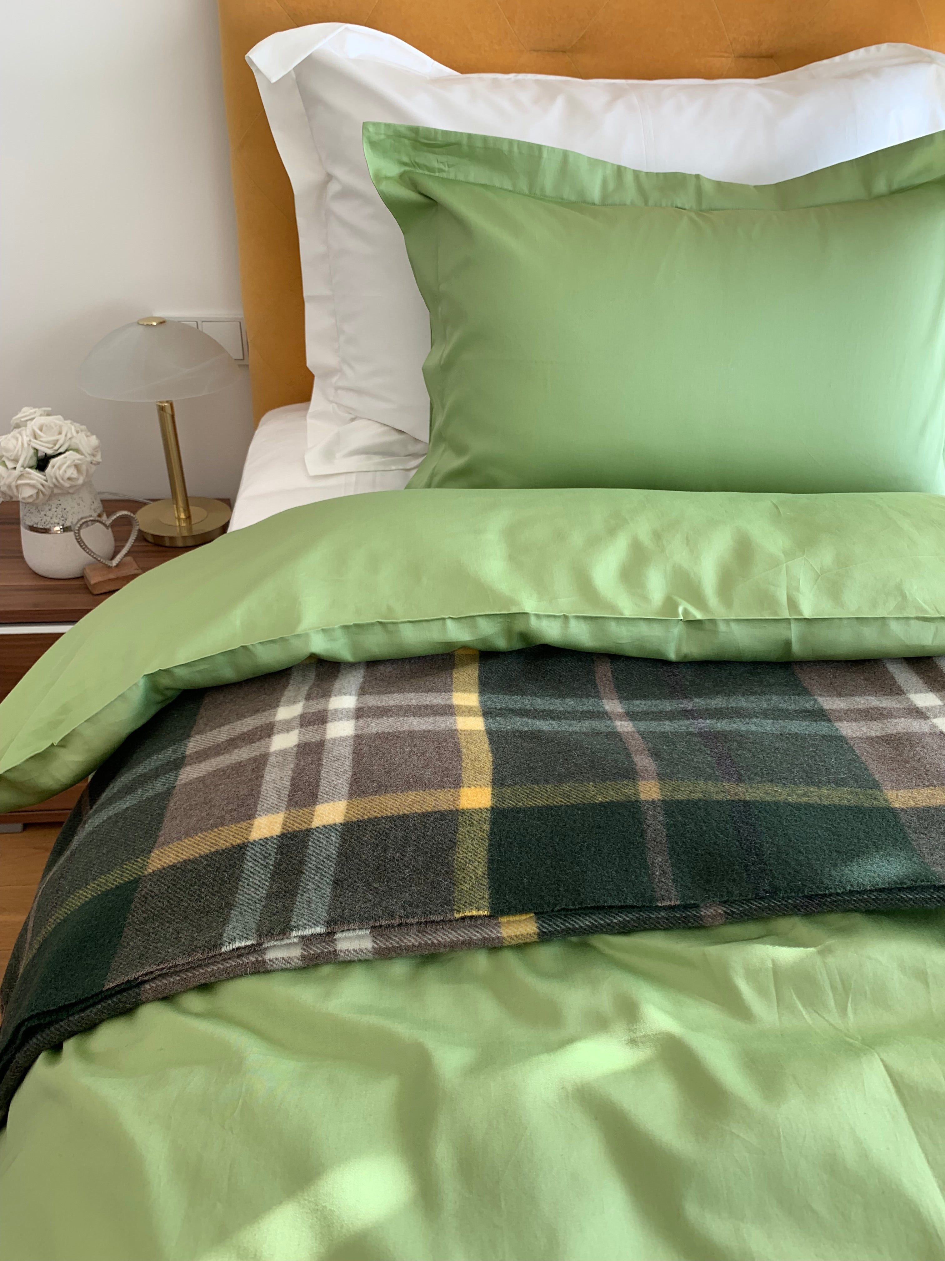 Almost sold out! Aralia bed linen set, 100% mercerized cotton satin 300 TC, easy-iron
