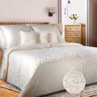 Damast Bettwäsche Set Aurelia White 100% Baumwolle 600 TC