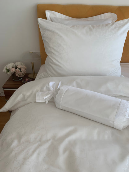 Damast go-green Bettwäsche Set Coconut White 50% Baumwolle 50% Lyocell bügelleicht