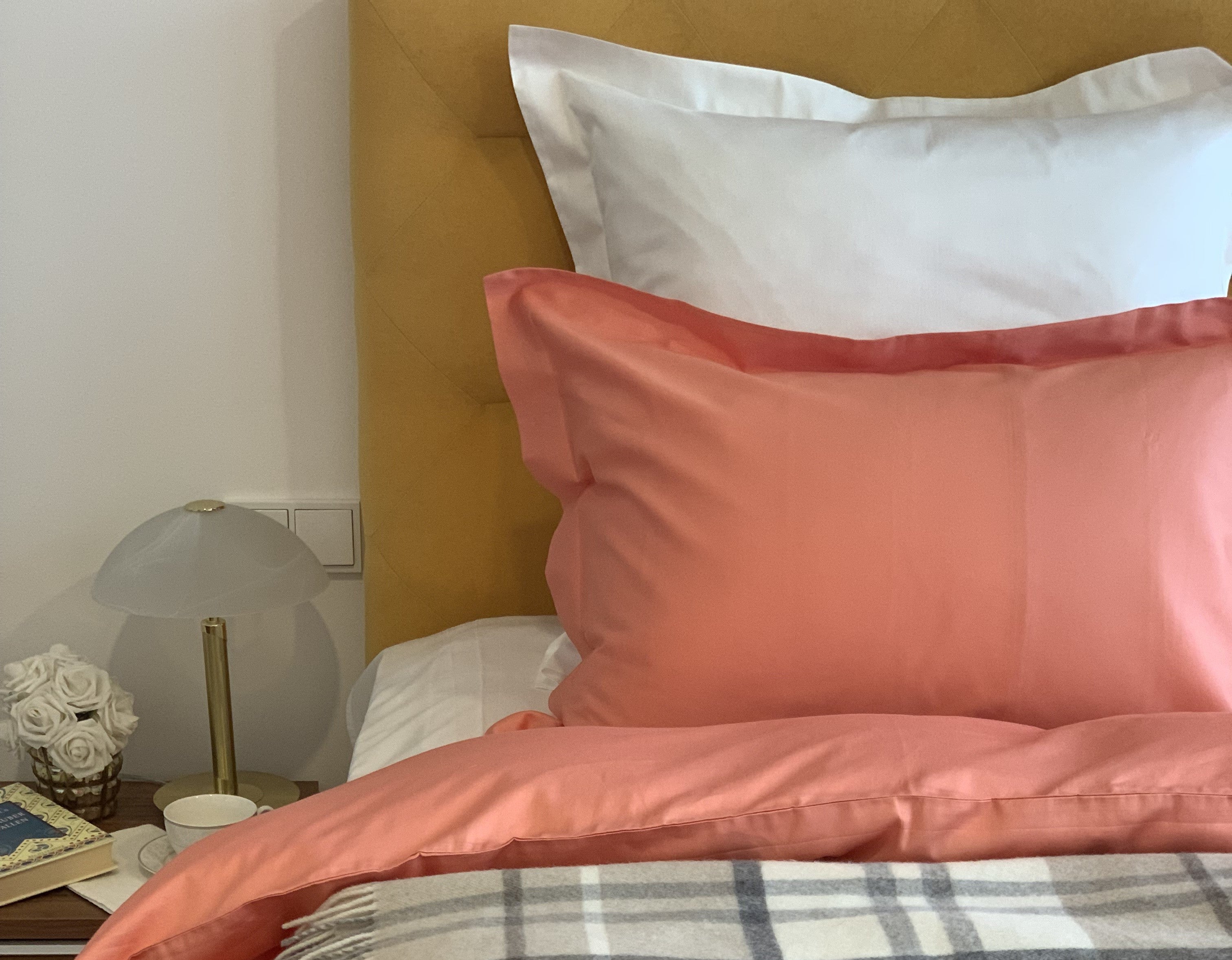Kissenbezüge Set Uni Farbe 100% mercerisierte Baumwolle Satin 300 TC bügelleicht