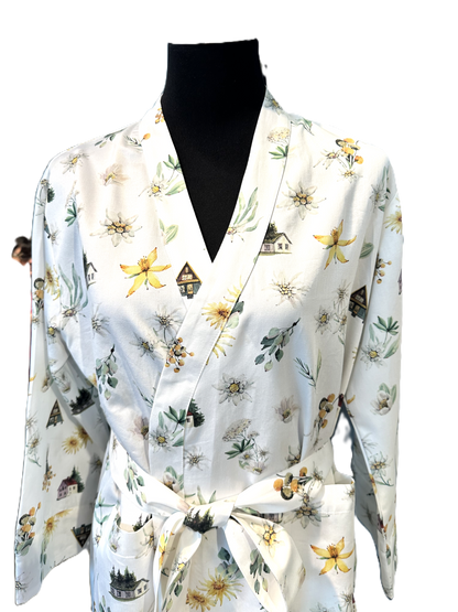 NEU! Satin Kimono Edelweiss 100% mercerisierte Baumwolle Satin 300 TC