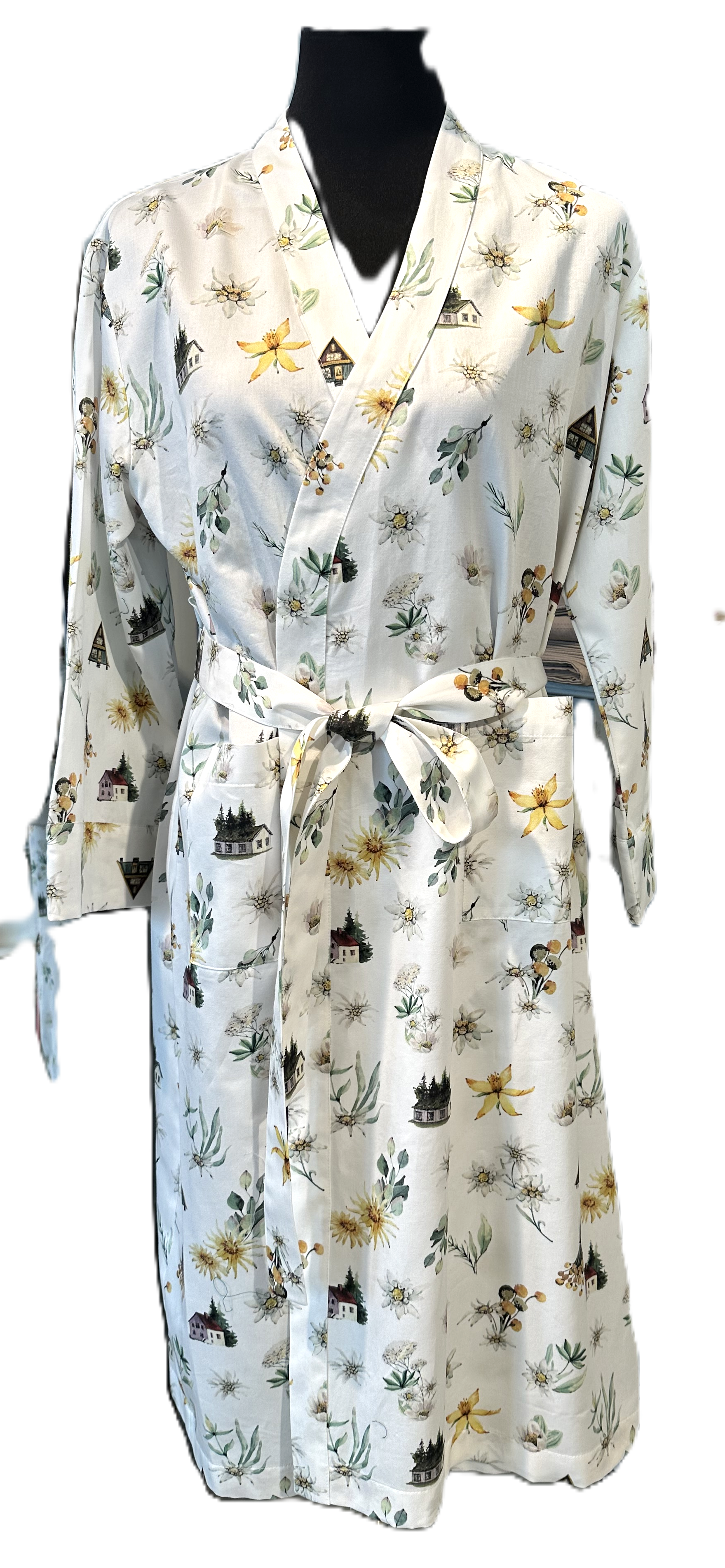 NEU! Satin Kimono Edelweiss 100% mercerisierte Baumwolle Satin 300 TC