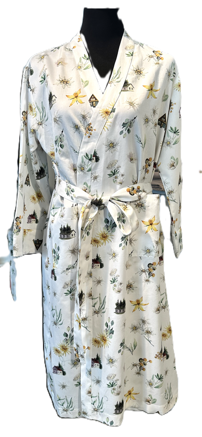 NEU! Satin Kimono Edelweiss 100% mercerisierte Baumwolle Satin 300 TC