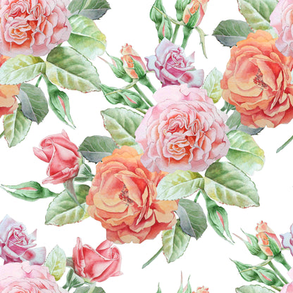 Meterware – 100 % Baumwolle Satin, floral (300 TC)