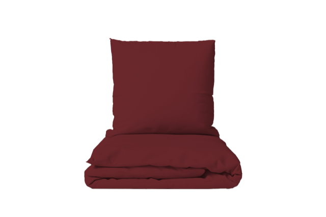 Bed linen set Uni Rooibos with decorative stitching 100% mercerized cotton satin 300 TC easy iron
