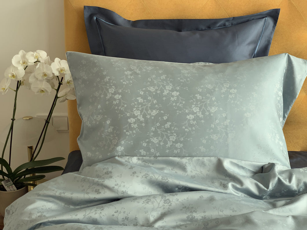 Damask go-green bed linen set Geisha Blue 50% cotton 50% lyocell easy iron