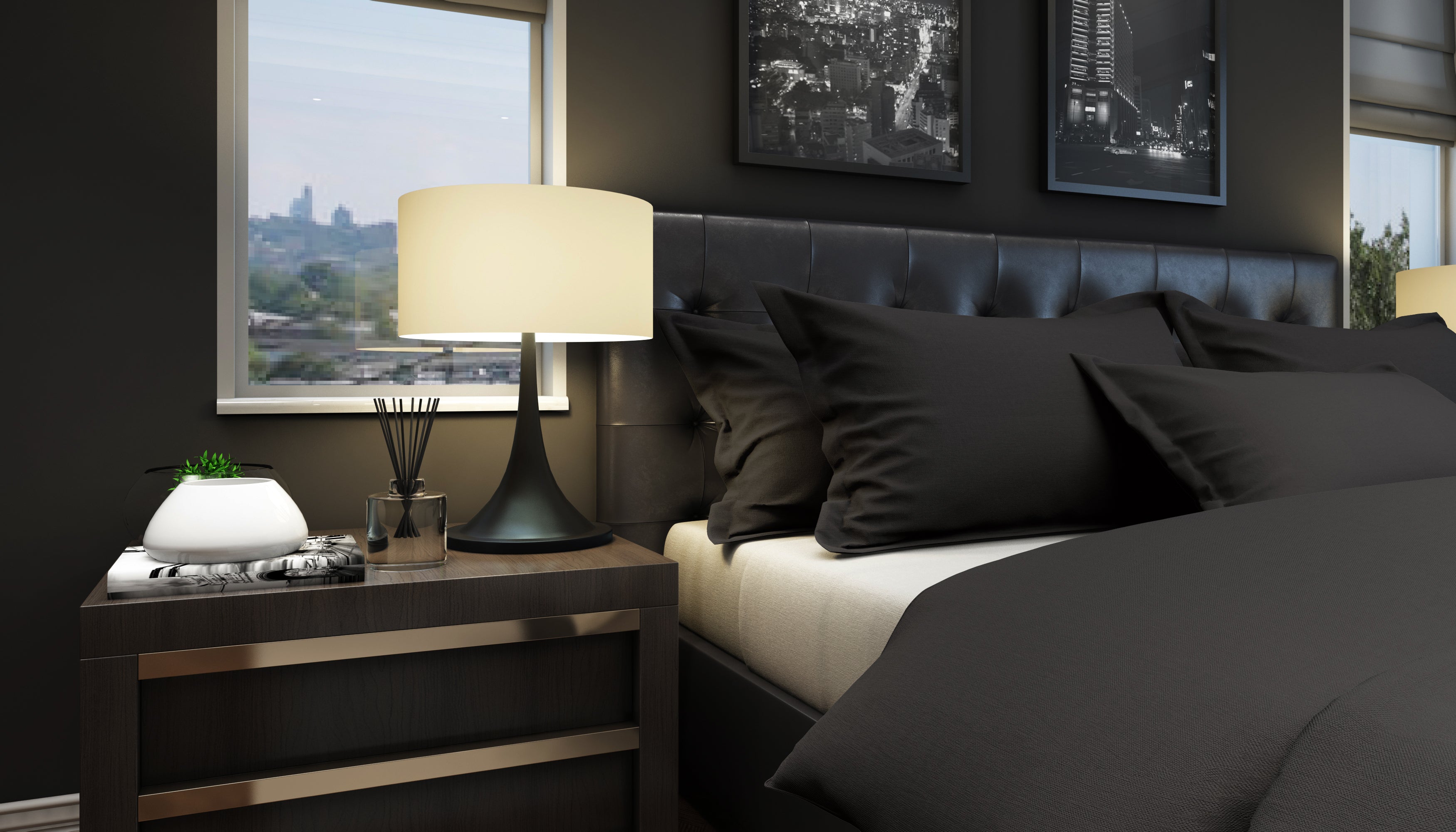 Bettwäsche Set Nero Uni 100% mercerisierte Baumwolle Satin 300 TC bügelleicht
