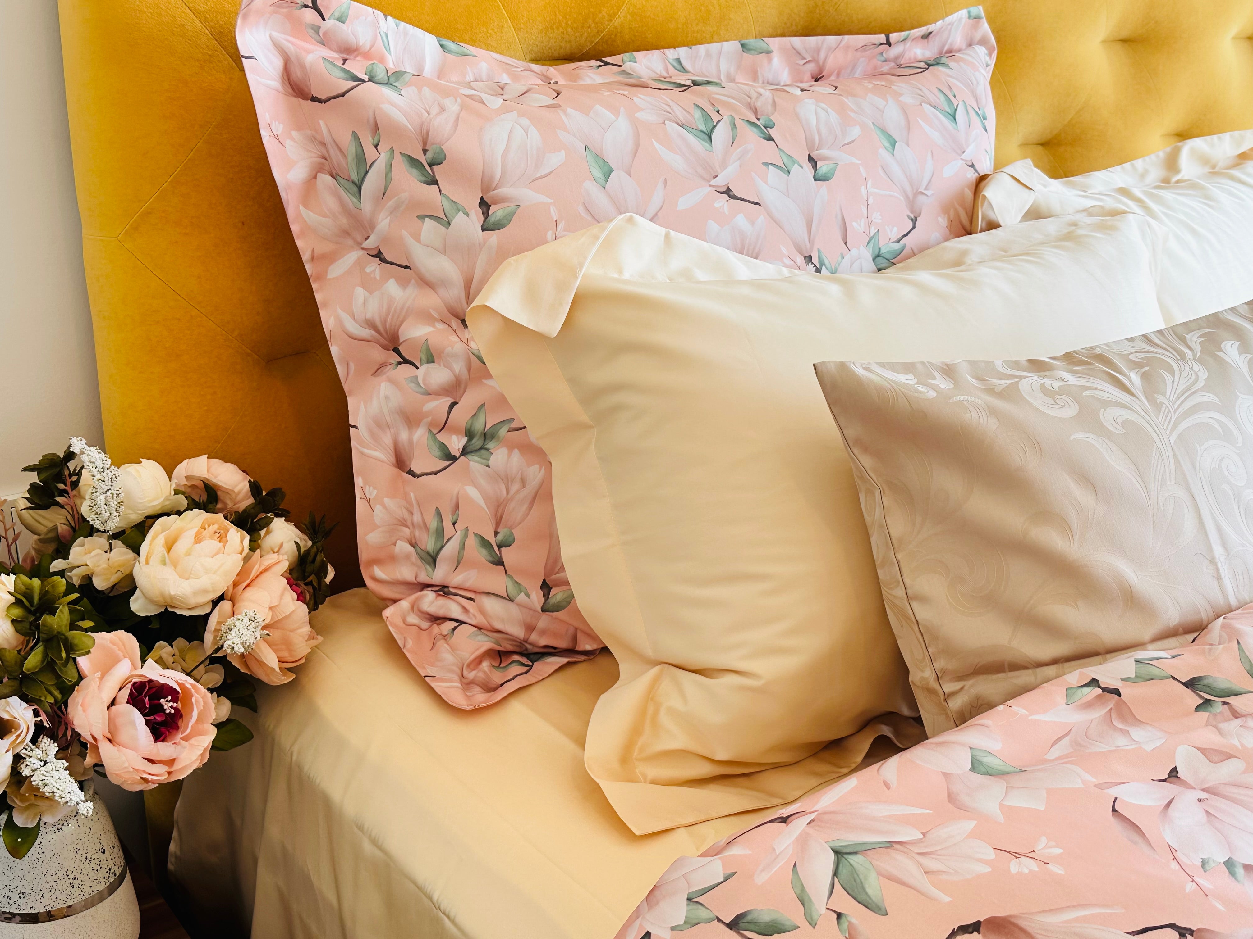 <transcy>Satin bedding set Clay Peony 100% mercerized cotton satin 300 TC easy iron</transcy>
