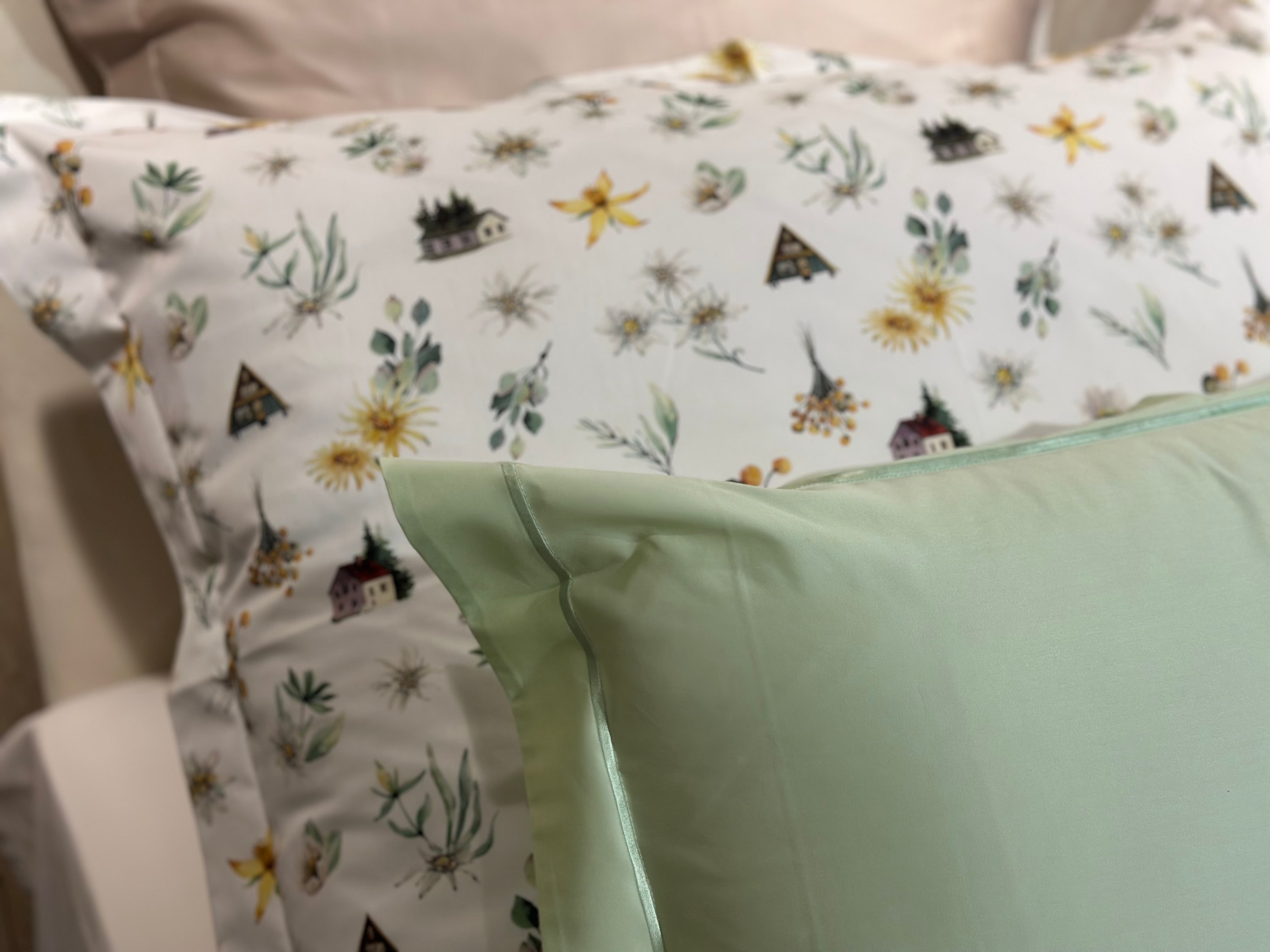 NEU! Bettwäsche Set Edelweiß 100% Baumwollsatin 300 TC pflegeleicht