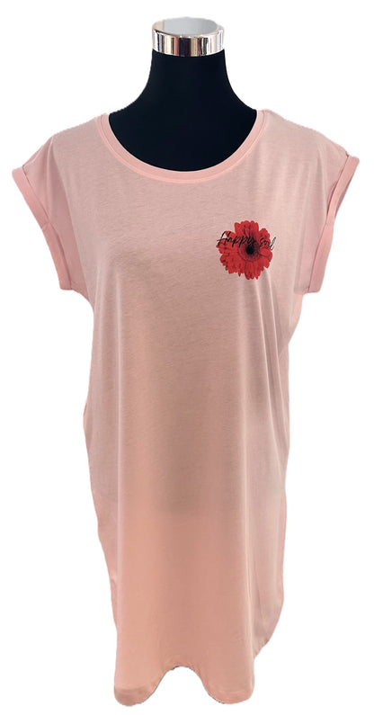 Damen T-Shirt-Kleid mit exklusivem Design, 100% Baumwolle