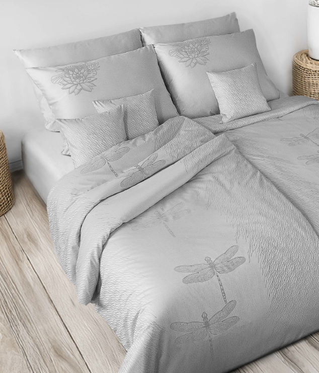 Damast Bettwäsche Set Libelle 100% Baumwolle 320 TC