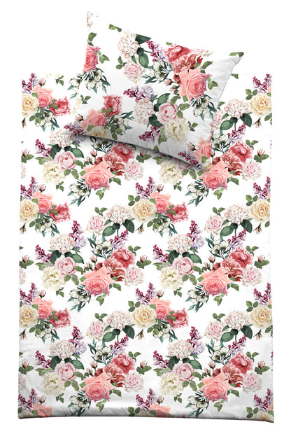 Meterware – 100 % Baumwolle Satin, floral (300 TC)
