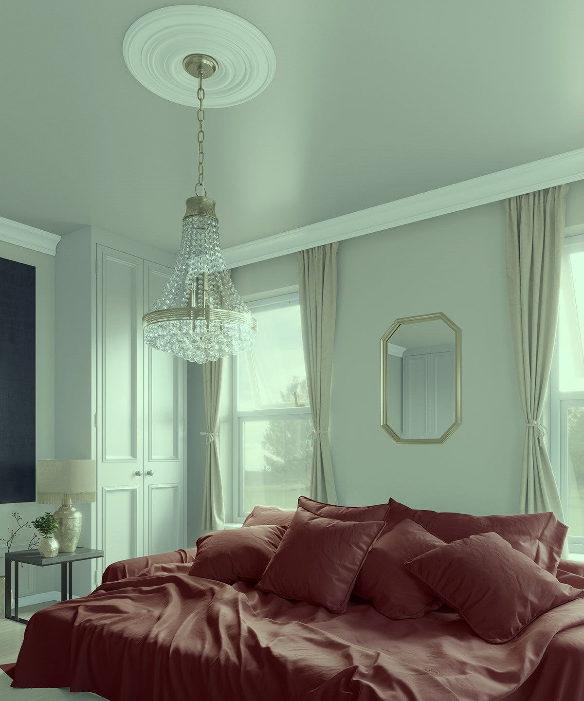 Bed linen set Uni Rooibos with decorative stitching 100% mercerized cotton satin 300 TC easy iron