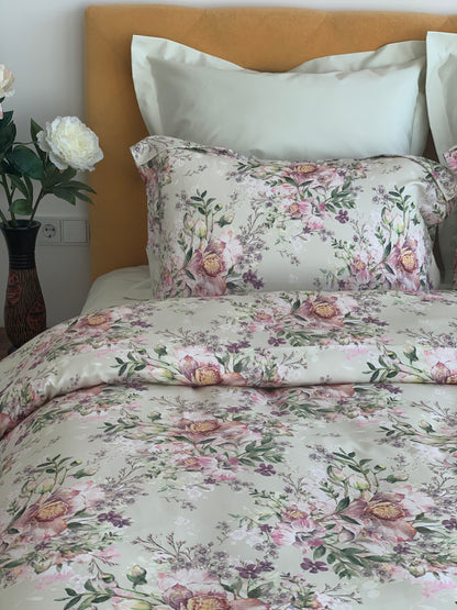 Bettwäsche Set Monet Green 100% Lyocell Satin 250 TC