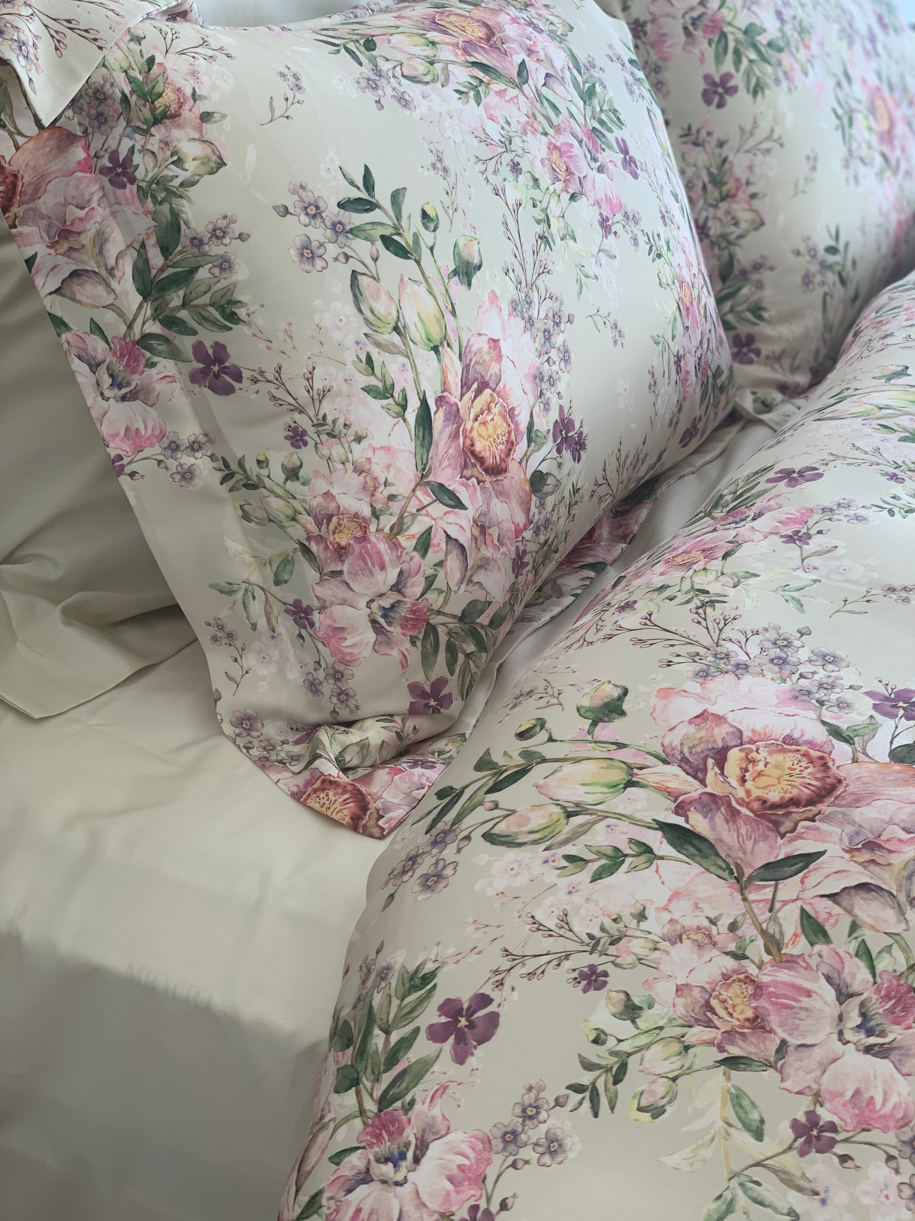 Bettwäsche Set Monet Green 100% Lyocell Satin 250 TC