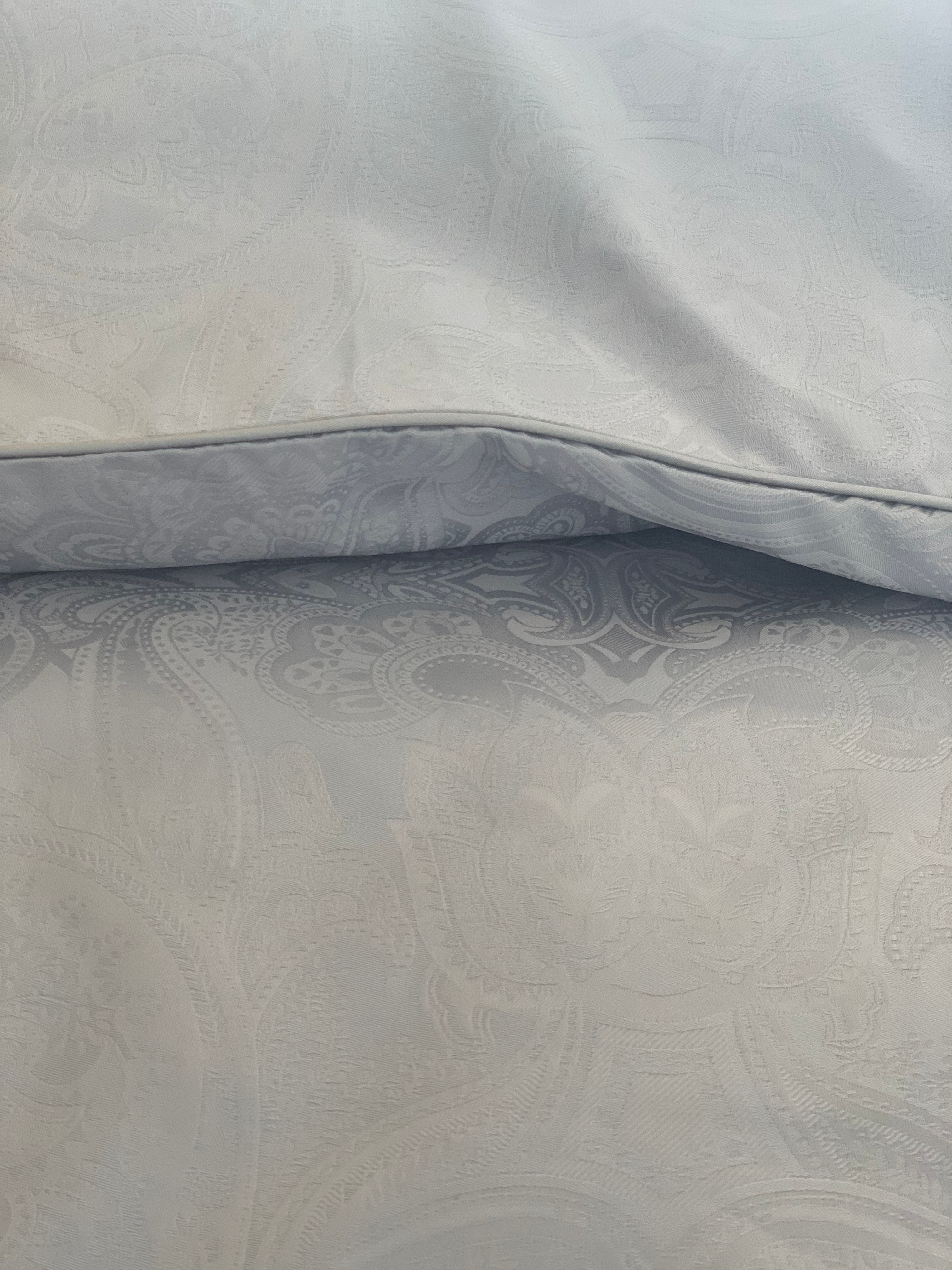 Damast Bettwäsche Set Paisley Silver 100% Baumwolle 700 TC