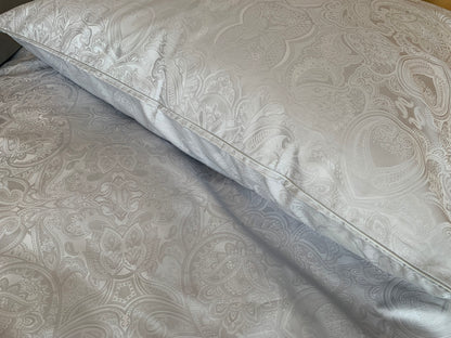Damast Bettwäsche Set Paisley Silver 100% Baumwolle 700 TC