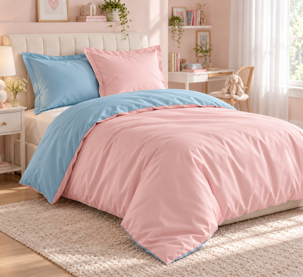 Bedding Set Twist Peach 100% mercerized cotton satin 300 TC easy iron