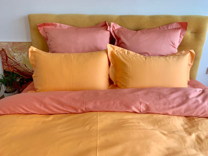Bettwäsche Set Twist Peach 100% mercerisierte Baumwolle Satin 300 TC bügelleicht