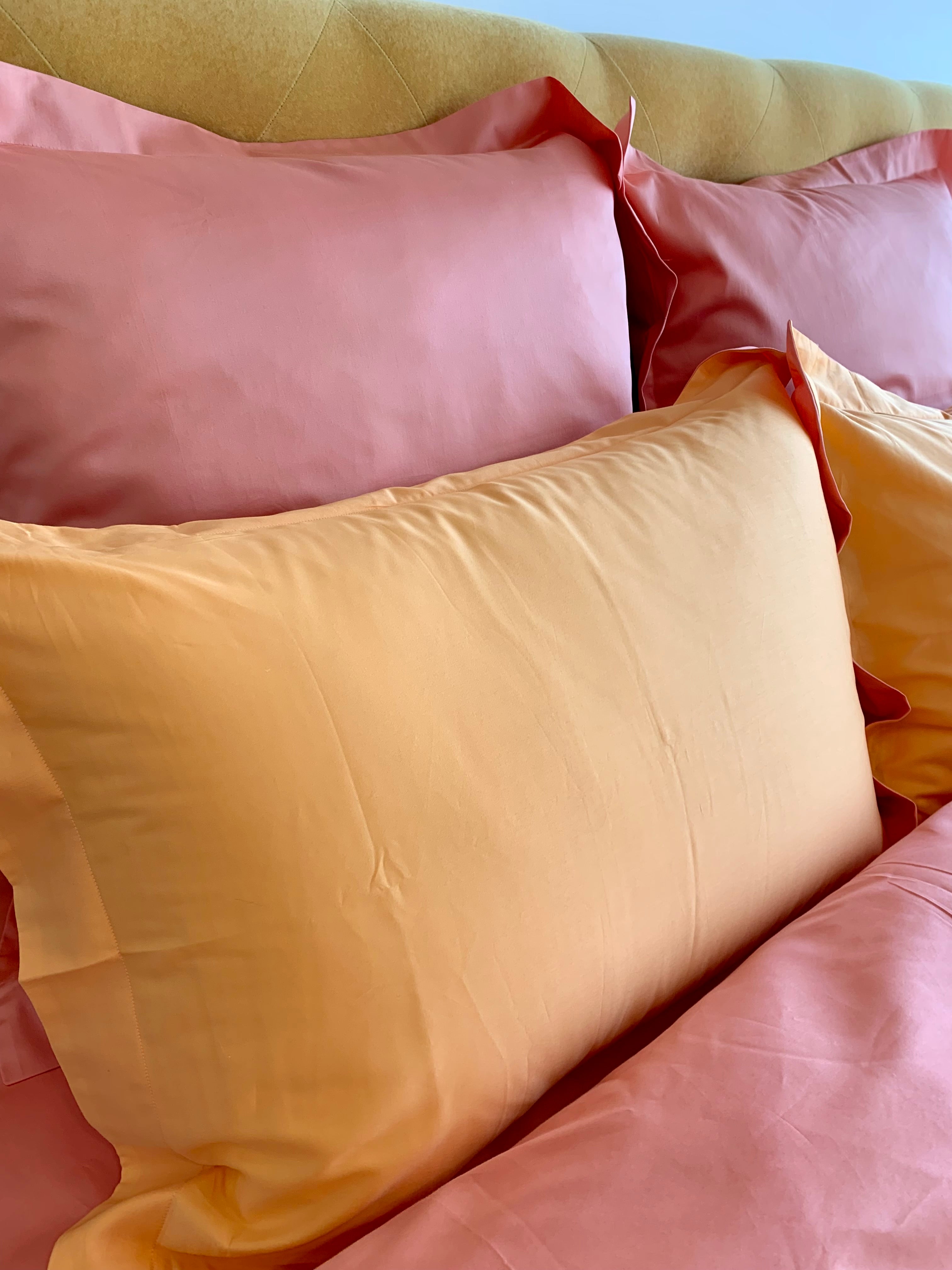 Bettwäsche Set Twist Peach 100% mercerisierte Baumwolle Satin 300 TC bügelleicht