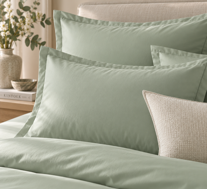 Bed linen set, plain Rooibos, 100% mercerized cotton satin, 300 TC, easy ironing