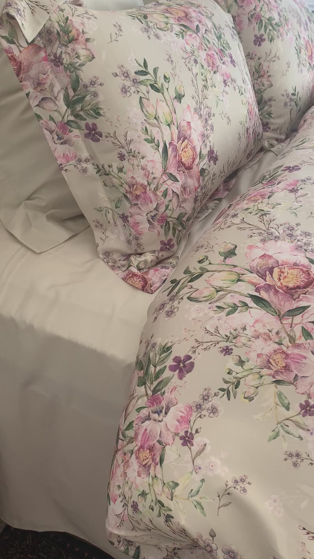 Bettwäsche Set Monet Green 100% Lyocell Satin 250 TC