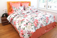 Load image into Gallery viewer, NEW! Bed linen set Lilac &amp; Rose 100% mercerized cotton satin 300 TC easy iron
