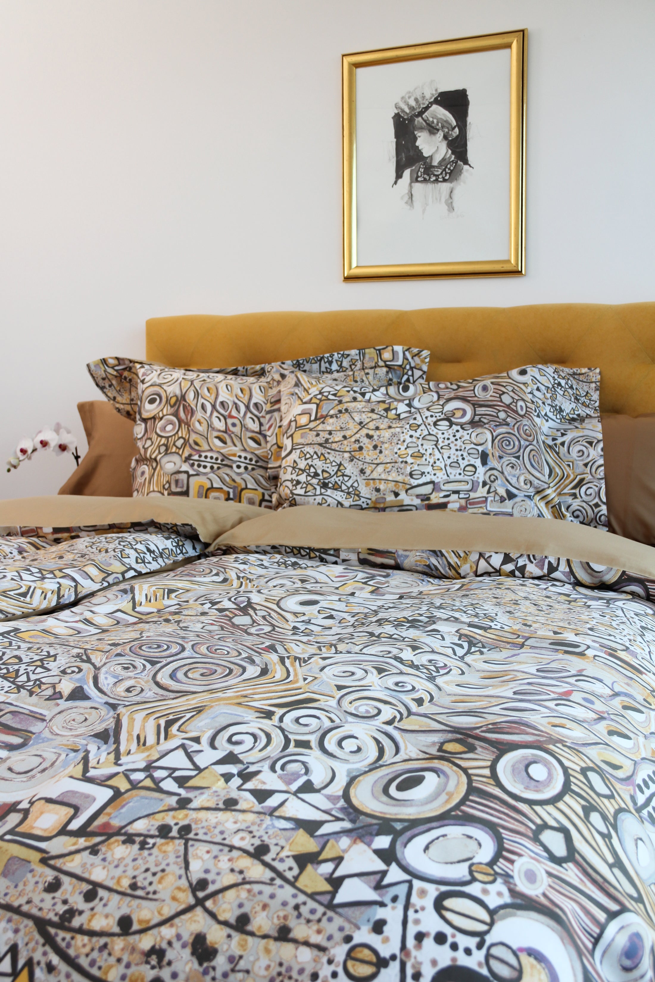 Bettwäsche Set Gustav 100% mercerisierte Baumwolle Satin 300 TC bügelleicht