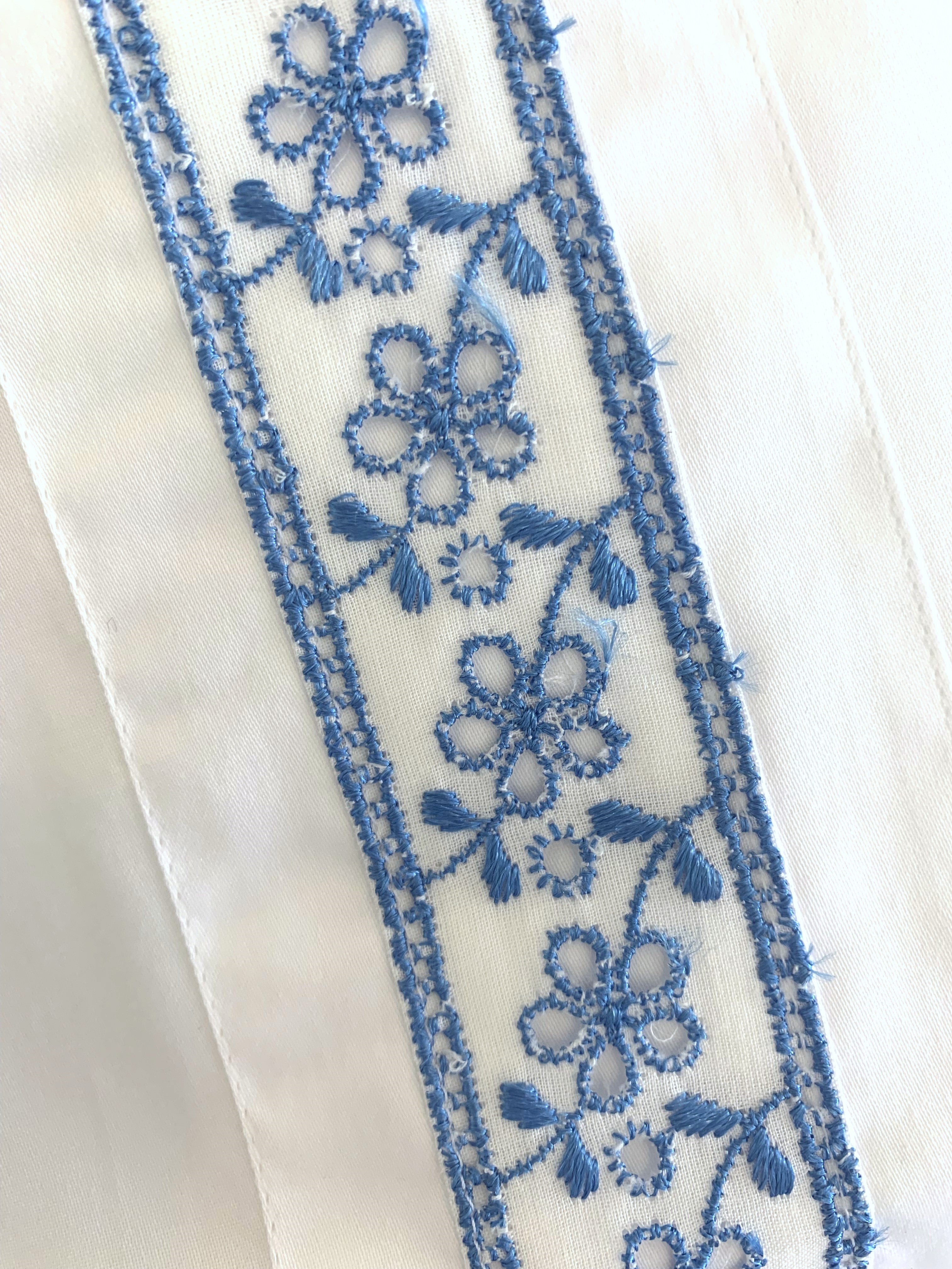 Bettwäsche Set Blumenranke Blau 100% mercerisierte Baumwolle Satin 300 TC bügelleicht