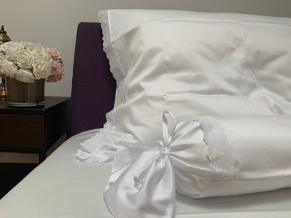 <transcy>Satin bed linen set Edelweiß Laces 100% mercerized cotton satin 300 TC easy-iron</transcy>
