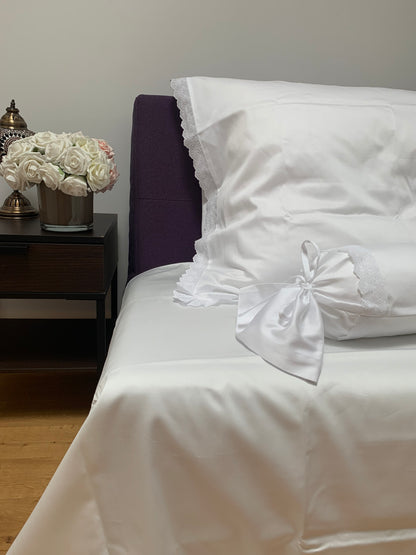 <transcy>Satin bed linen set Edelweiß Laces 100% mercerized cotton satin 300 TC easy-iron</transcy>