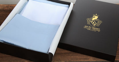 Bettwäsche Set Twist blue&white 100% mercerisierte Baumwolle Satin 300 TC bügelleicht